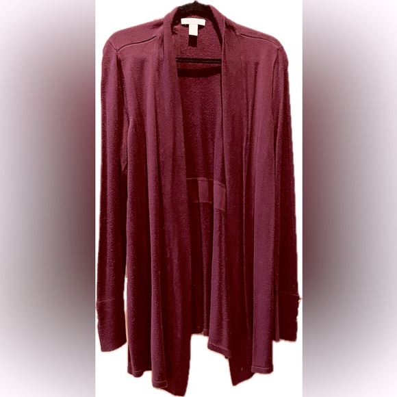 White House Black Market Burgundy Open Front Cardigan, size XL, NWOT - Picture 1 of 6